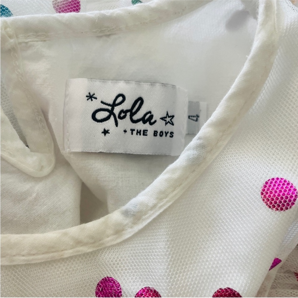 Lola + The Boys FOIL POLKA DOT TULLE DRESS - Picture 4 of 4